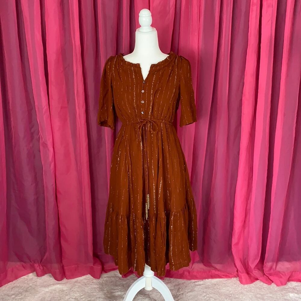 Wayward Fancies by Eshakti ruffled boho midi dress, med